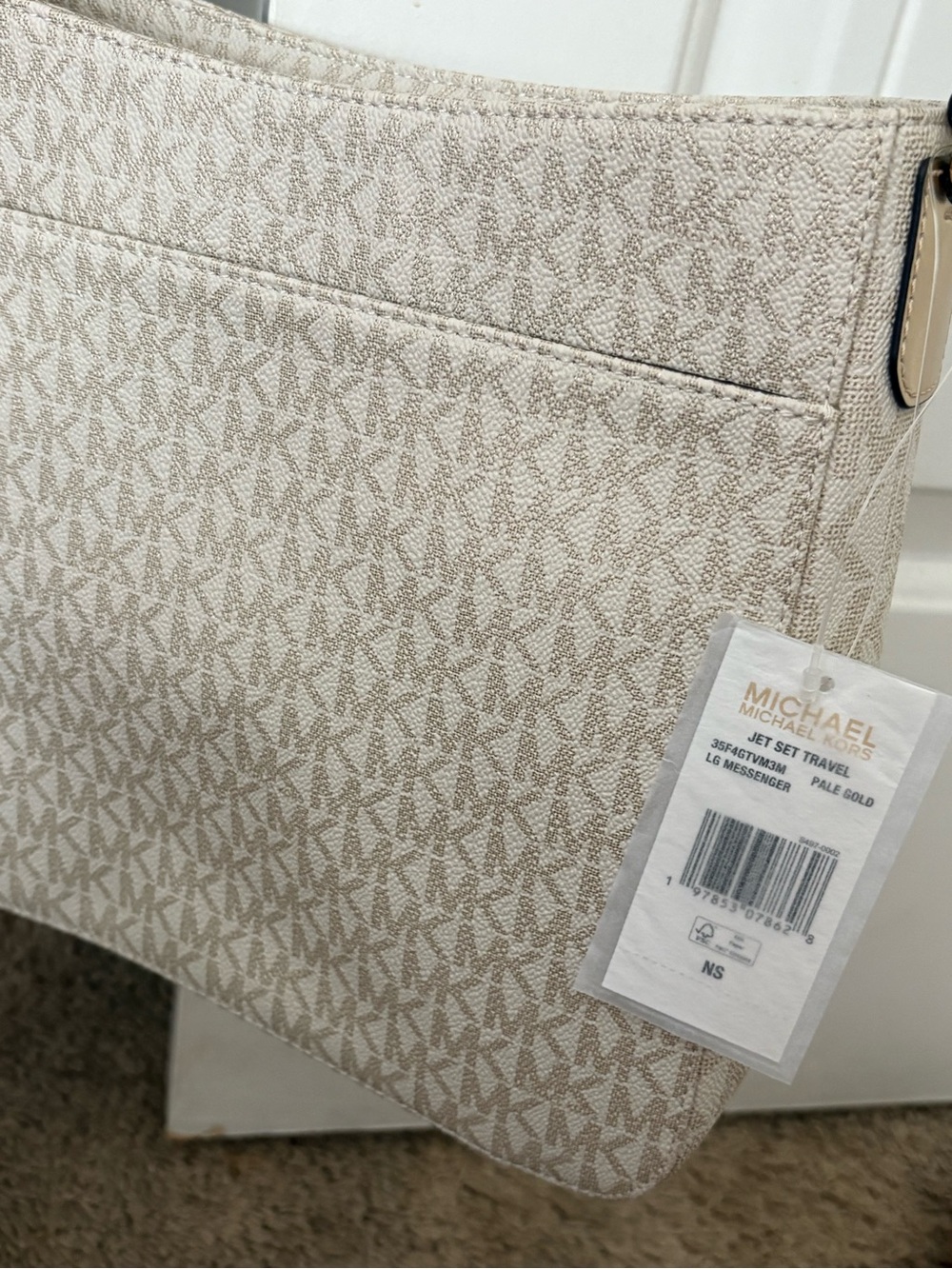 Michael Kors Pale Gold Signature Logo Shoulder Bag